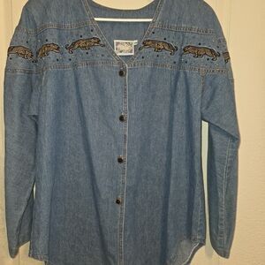 Marithe Francois Girbaud Studded Denim Shirt